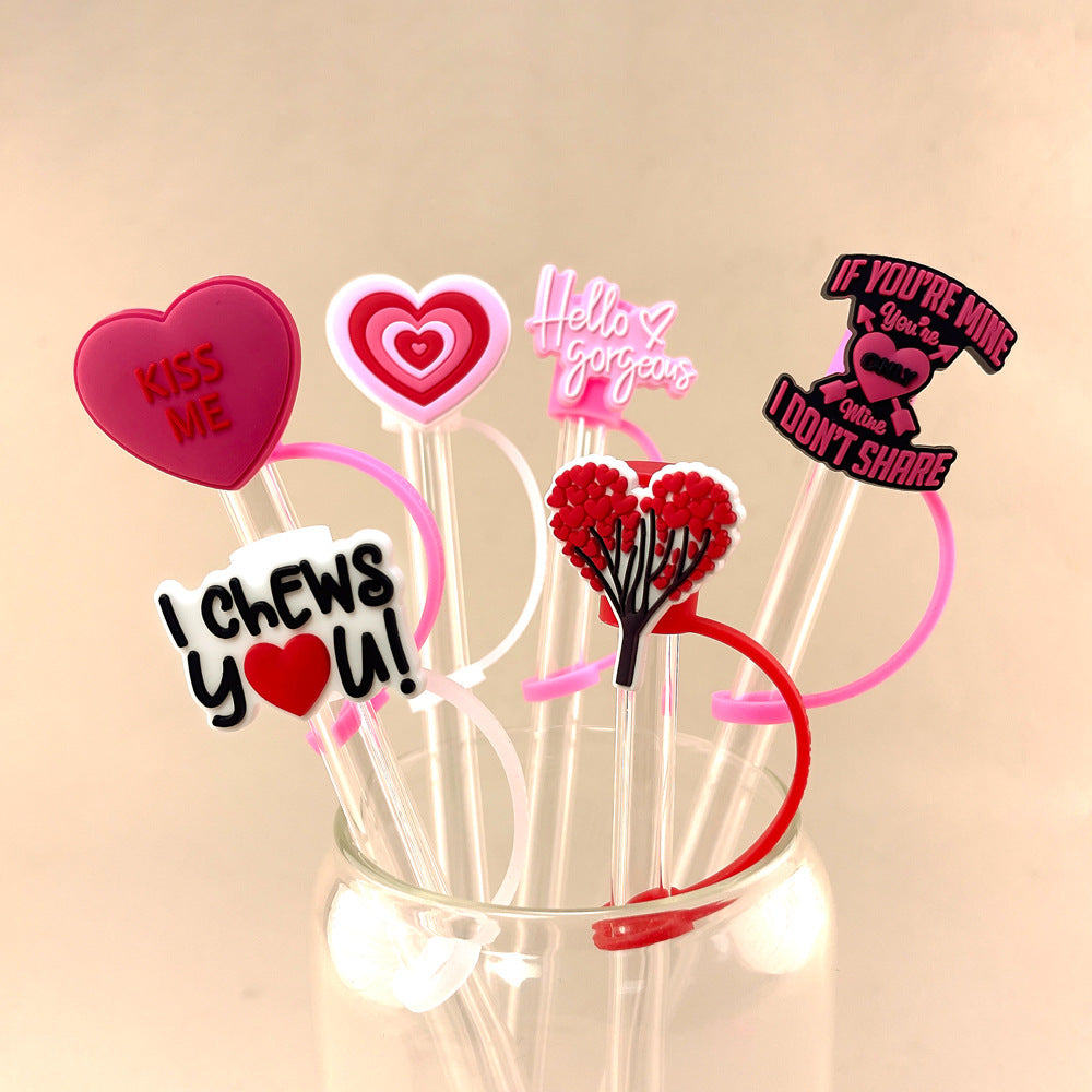 Valentine's Day Heart Straw Protector