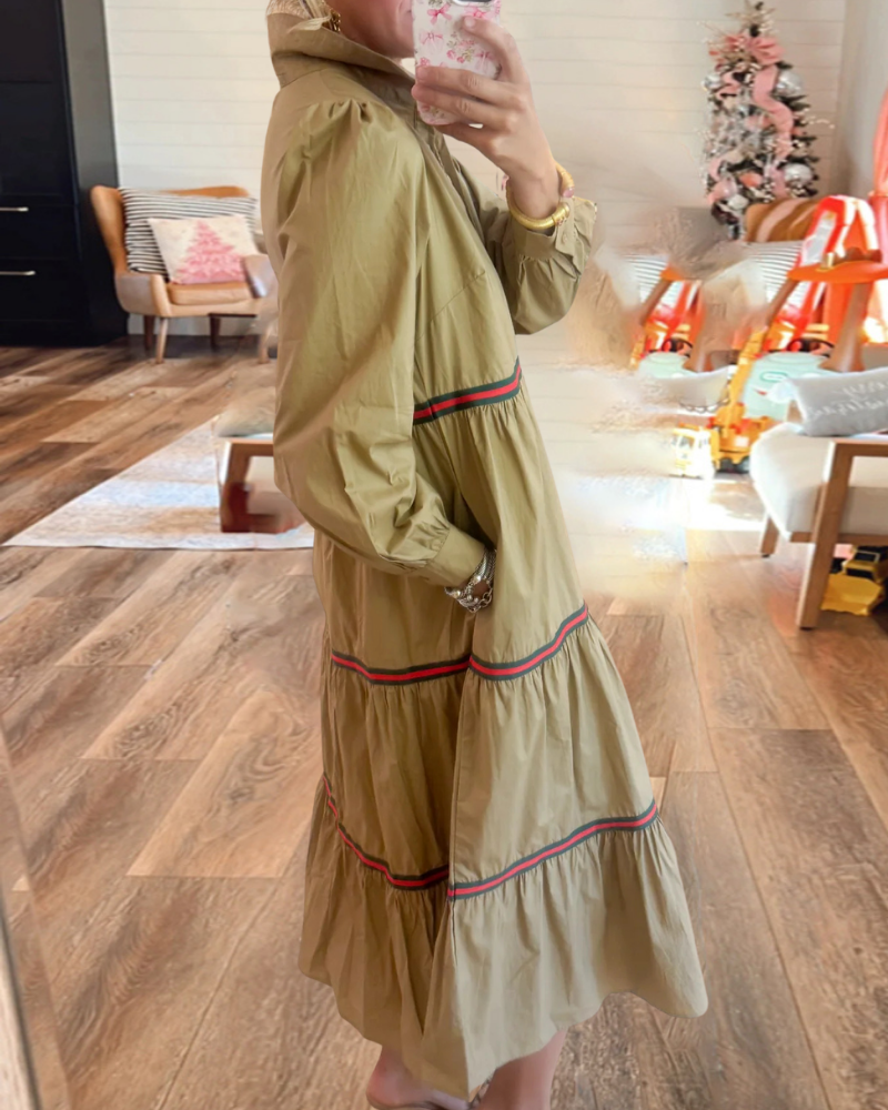 Casual Striped Layered Dress