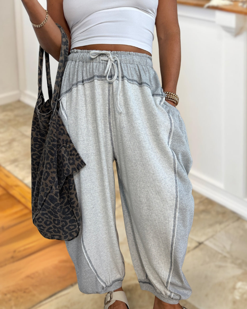 Colorblock Stitch Jogger Pants