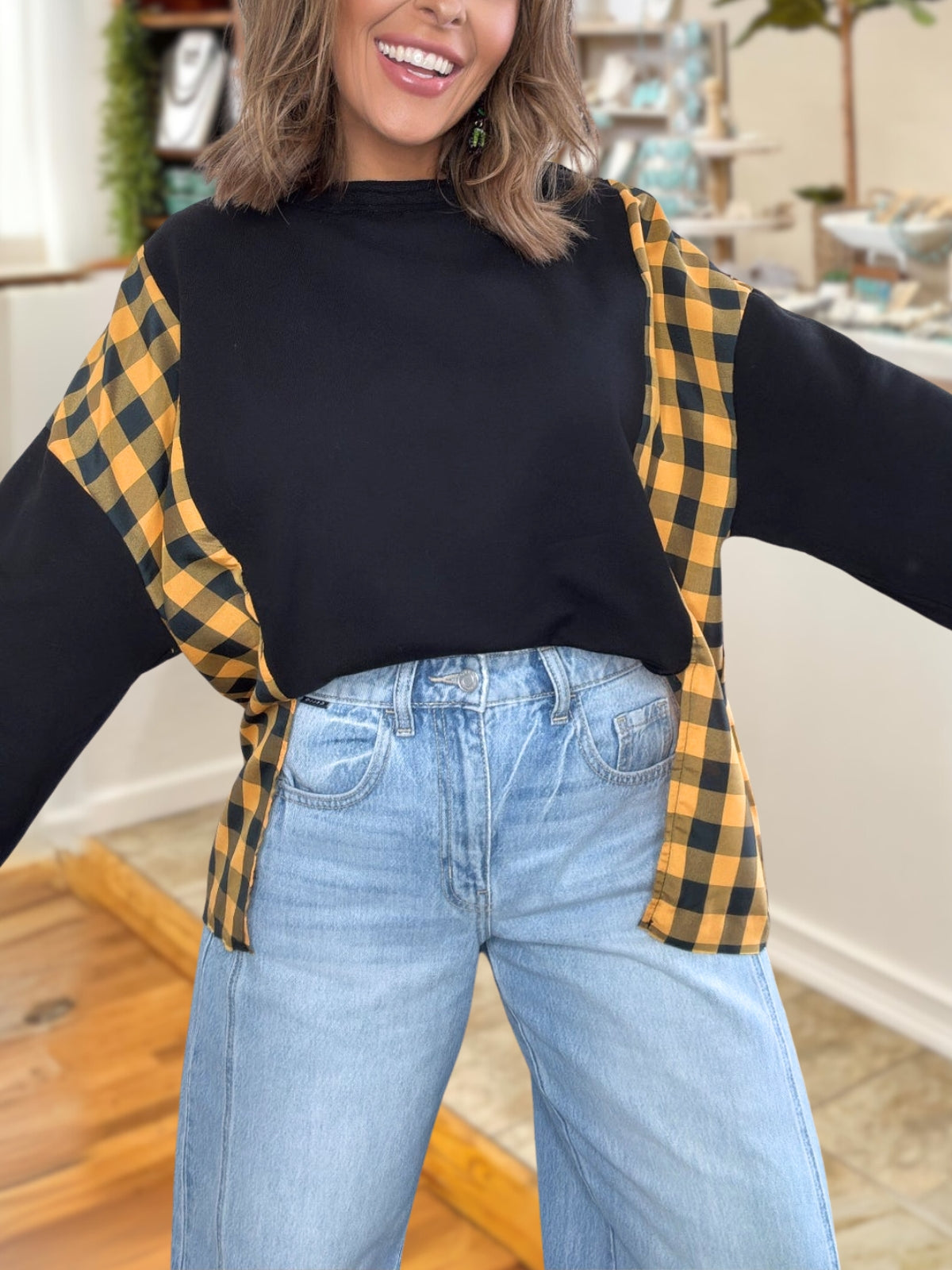 Halloween Pumpkin Face Appliqué Pullover