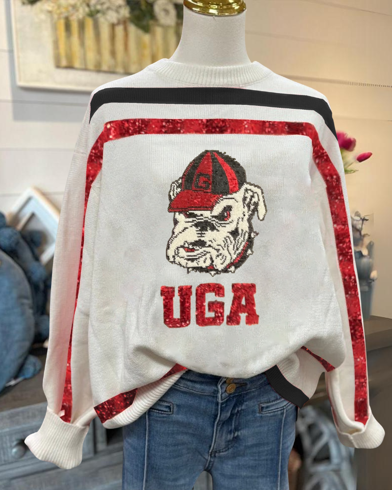 UGA Bulldogs Sequined Sweater