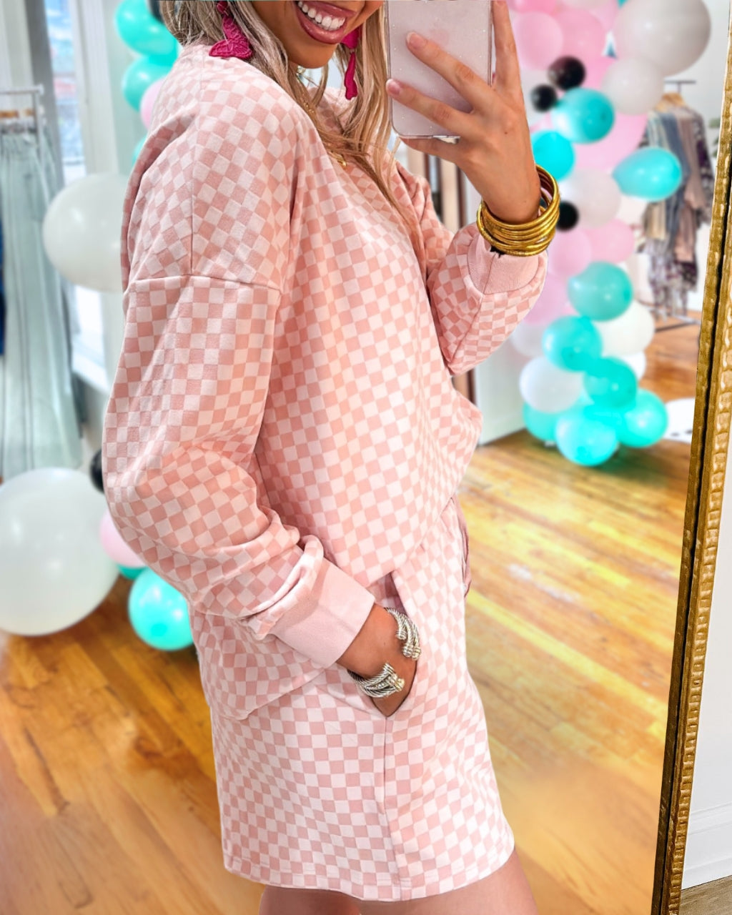 Checkerboard Pullover Set