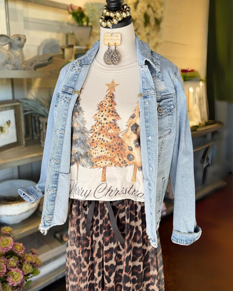 Leopard Christmas Tree T-shirt