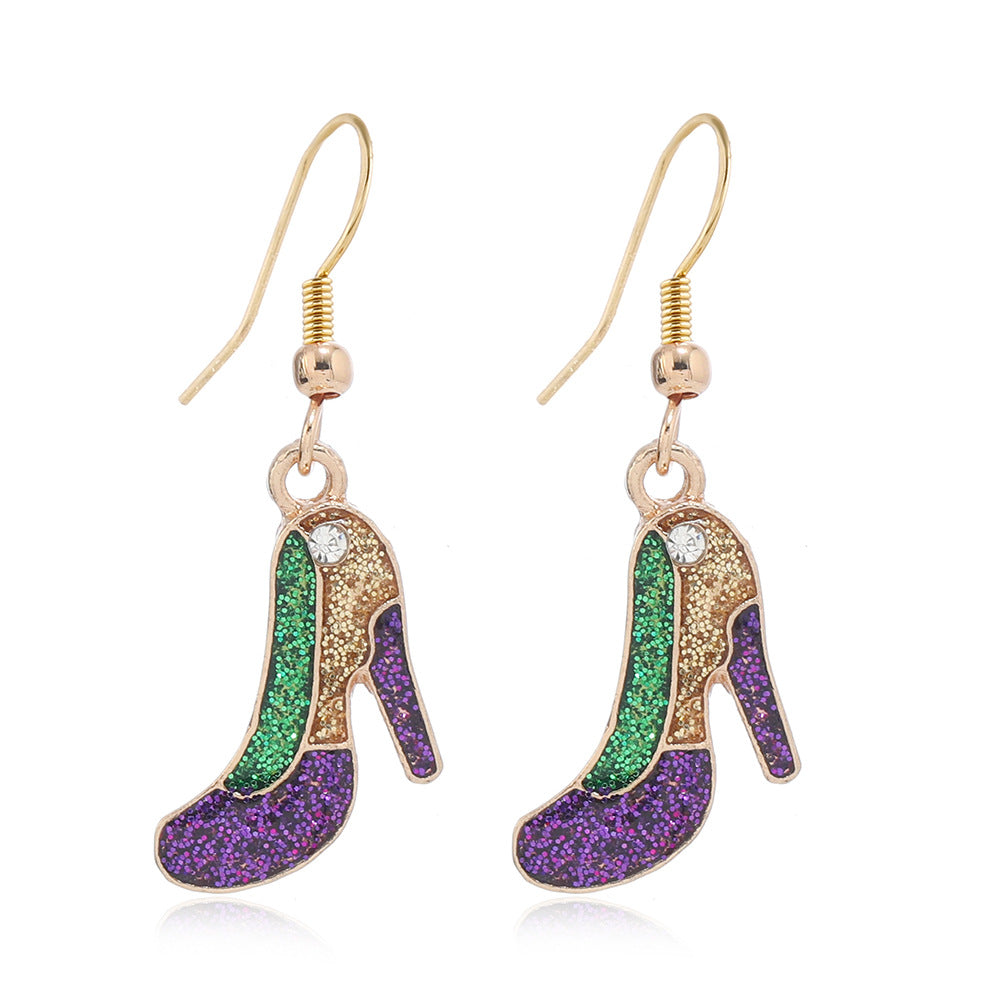 Mardi Gras Trim Earrings