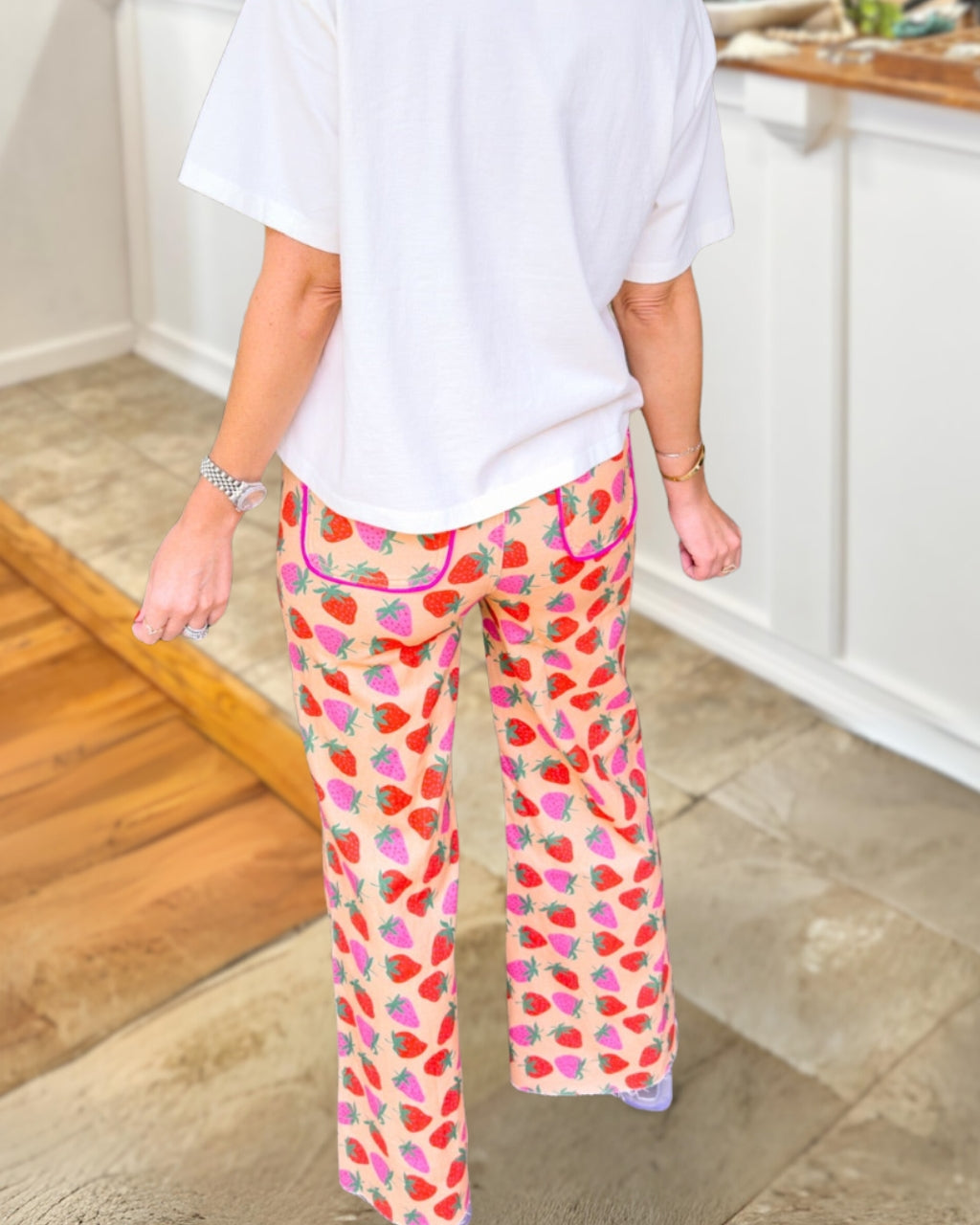 All Over Strawberry Print Pants