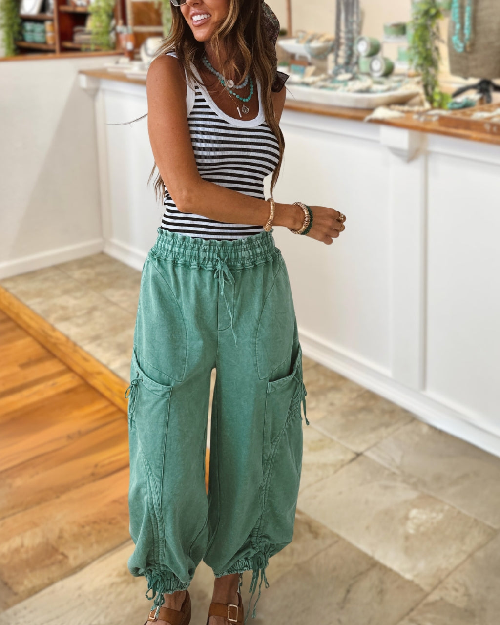 Washed Crinkle Balloon Pants