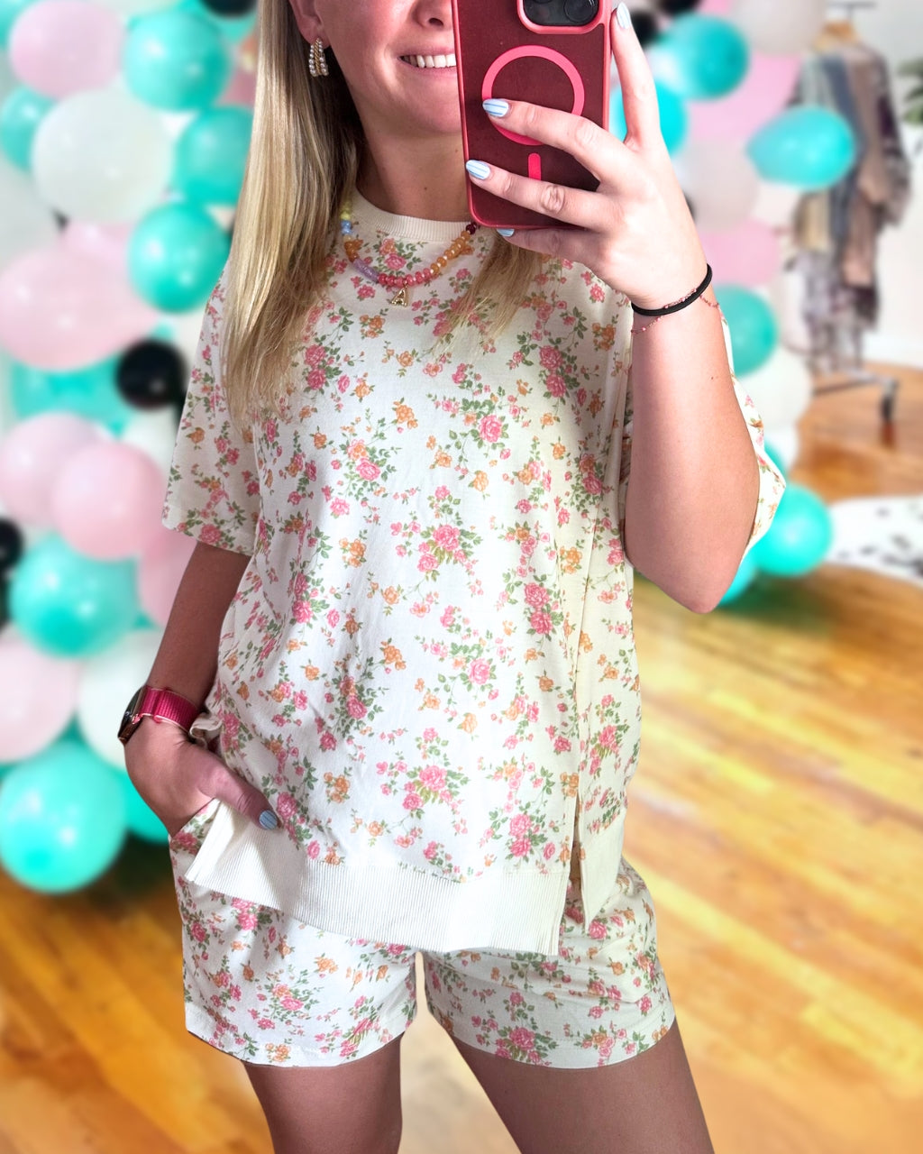 Fresh Stylish Floral Shorts Set