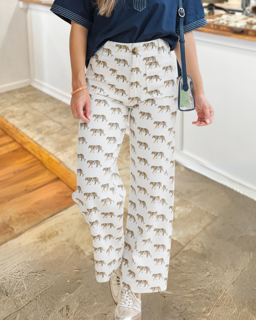 Tiger Print Stretch Jeans