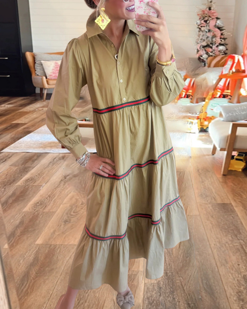 Casual Striped Layered Dress