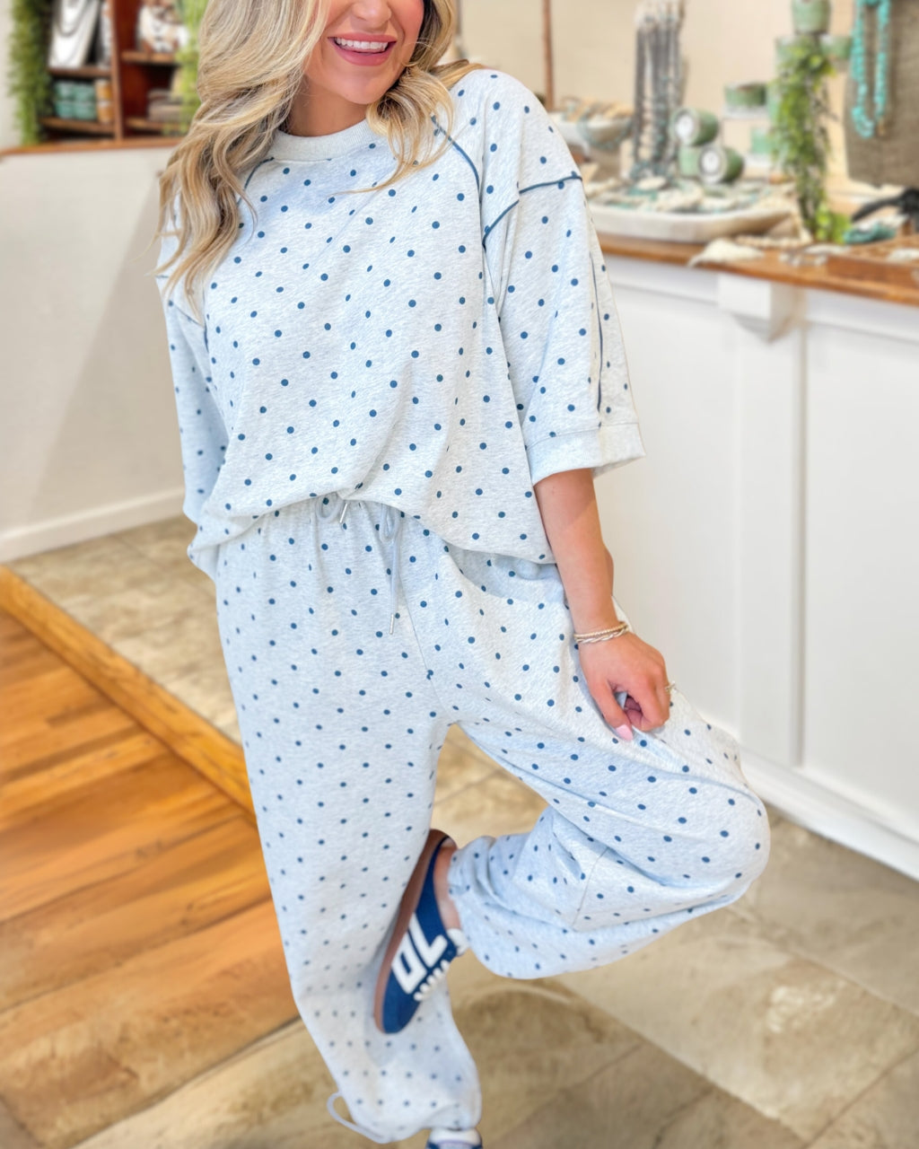 Terry Soft Polka Dot Set