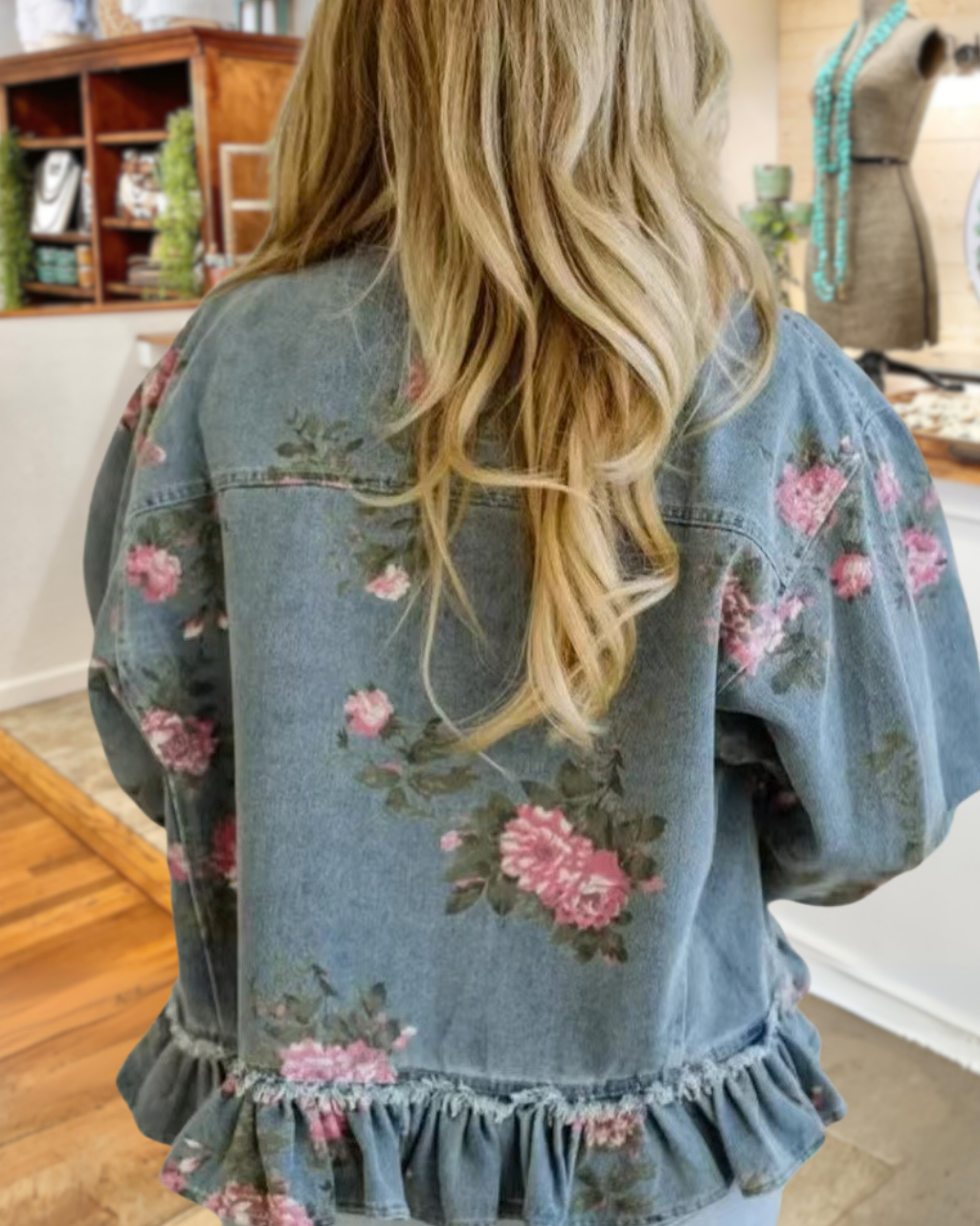Retro Floral Ruffle Sequined Jacket