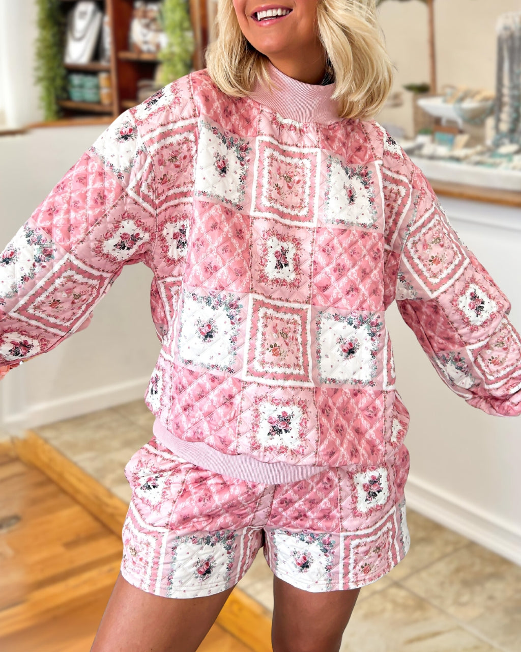 Floral Quilted Cotton Floral Print Set