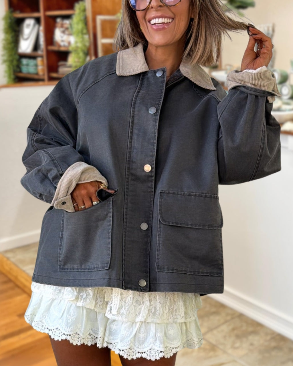 Retro Patchwork Work Jacket