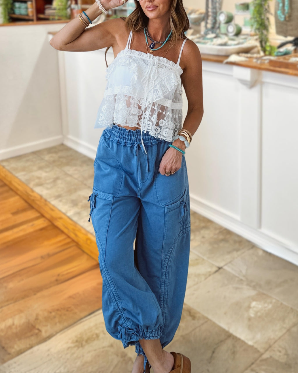 Washed Crinkle Balloon Pants