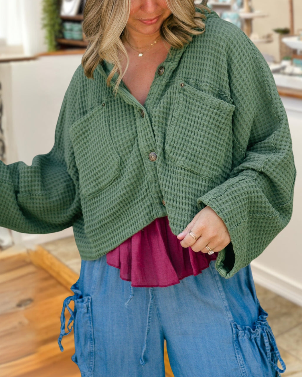 Waffle Loose Top