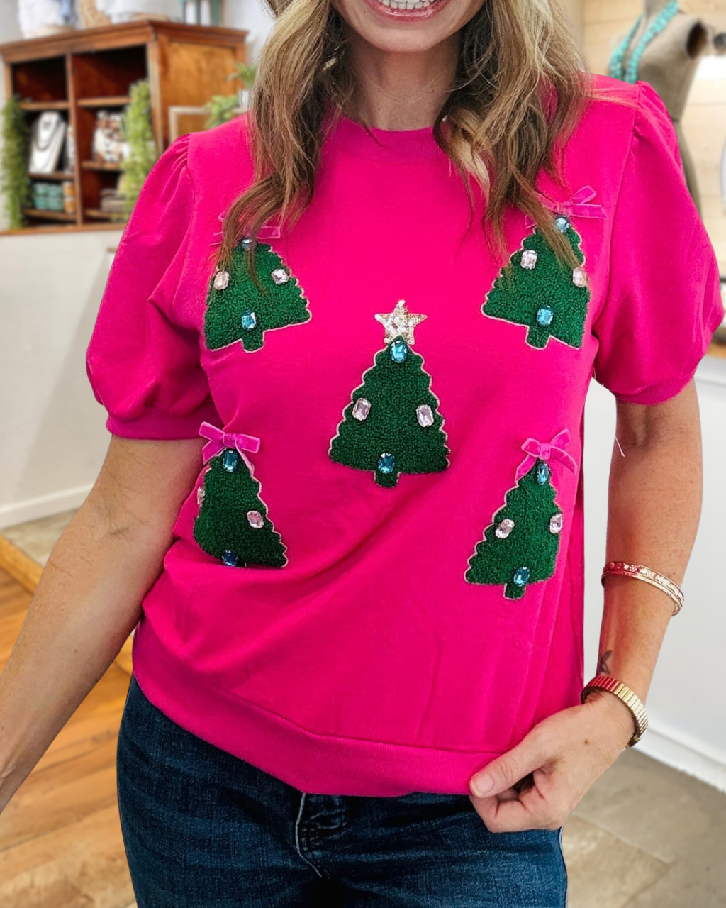 Eye-Catching Sequin Christmas Tree T-shirt