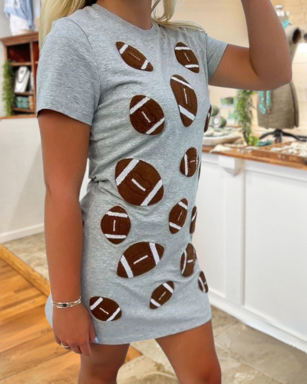 Football Patch Embroidery T-Shirt Dress