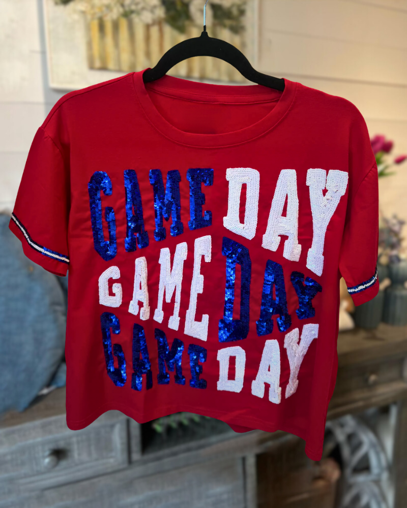 Sparkling GAME DAY sequined T-shirt