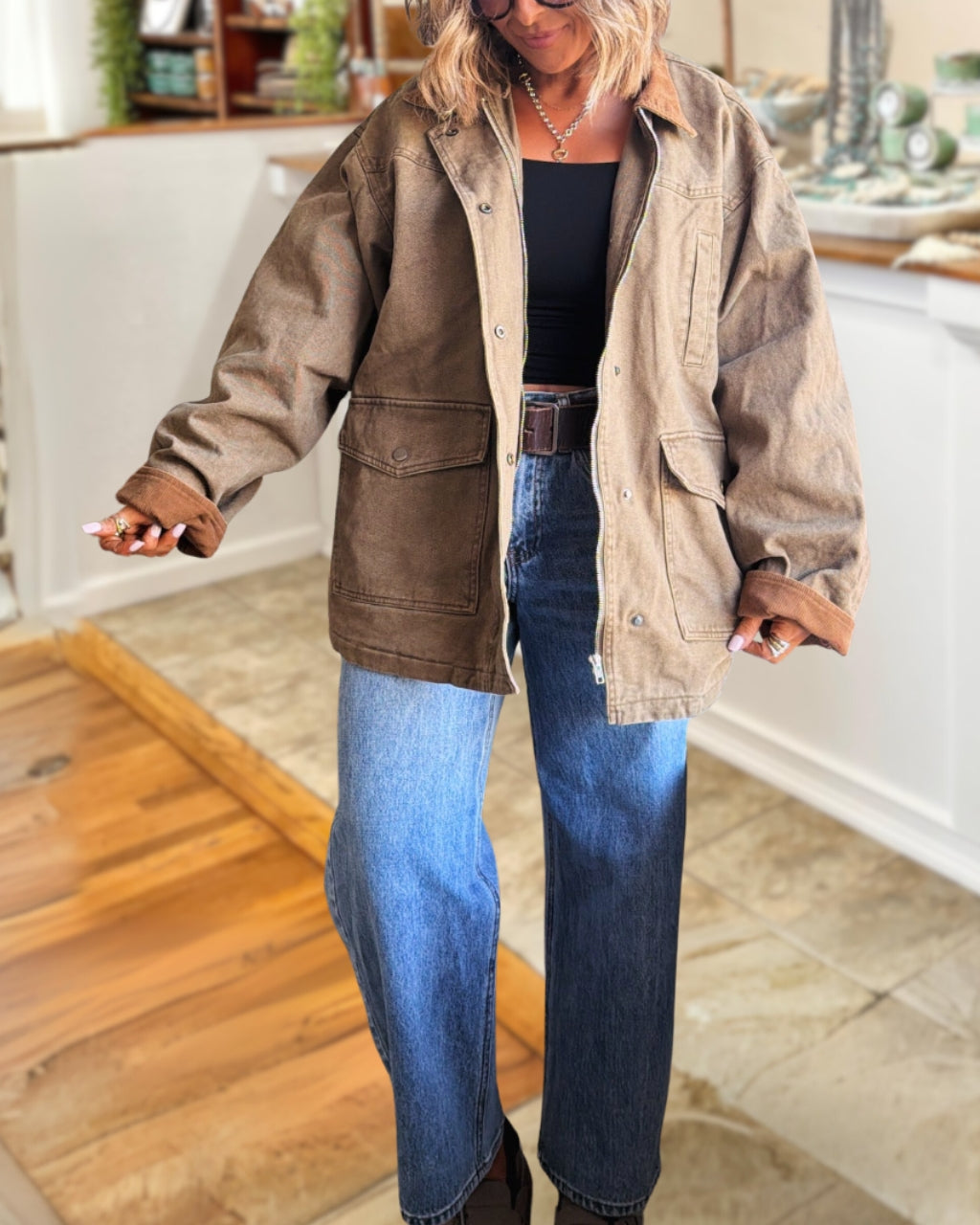 Washed Corduroy Cuff Jacket
