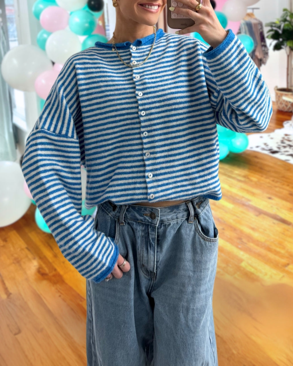 Casual Simple Striped Cardigan