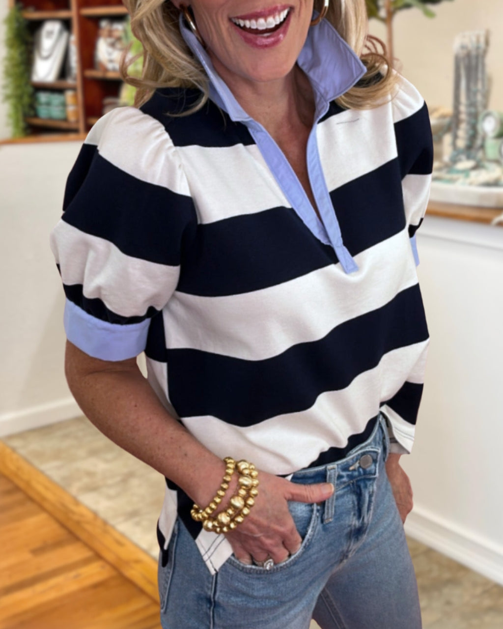 Bold Stripe Statement Top