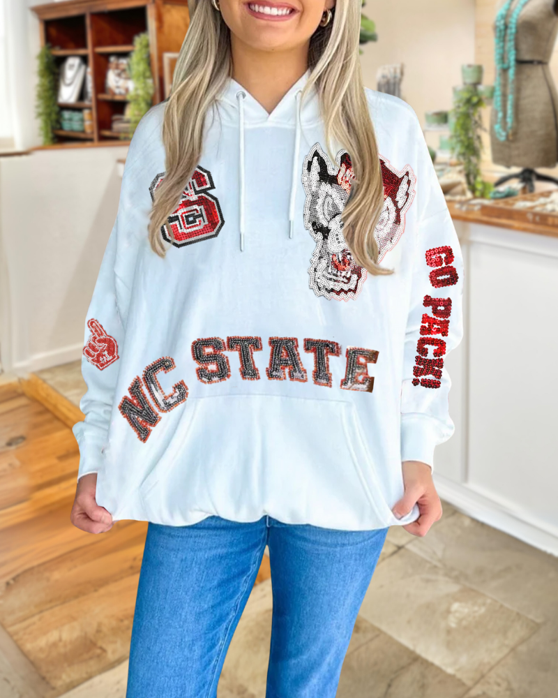 NC State Wolfpack Sequin Hoodie