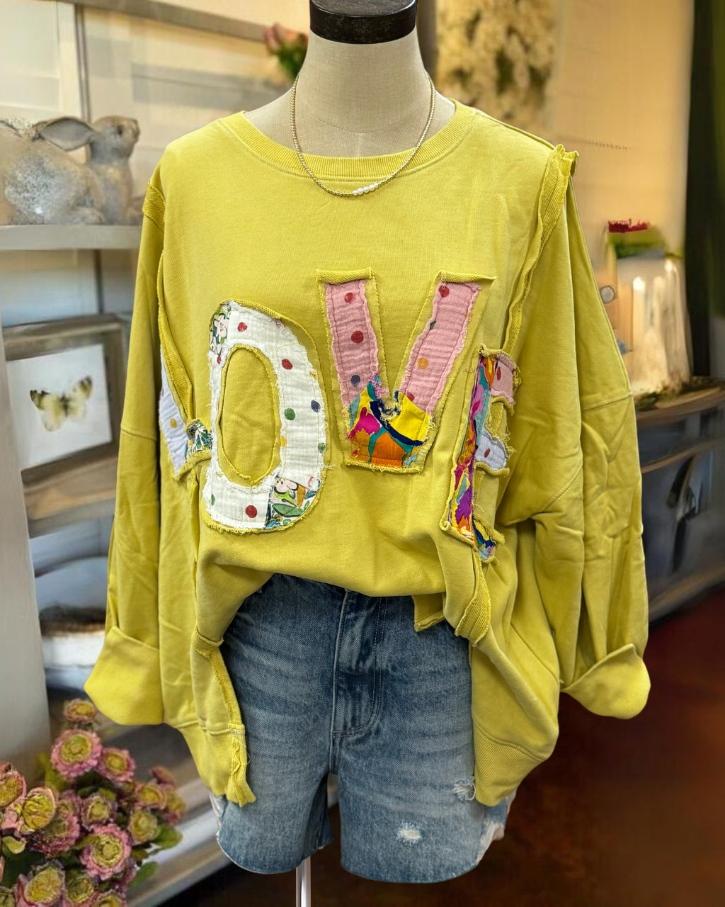 Colorful LOVE Patch Sweatshirt