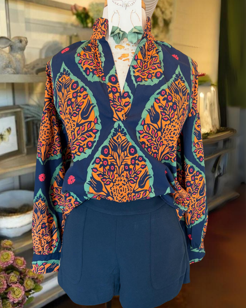 Chic Leaf Satin Top