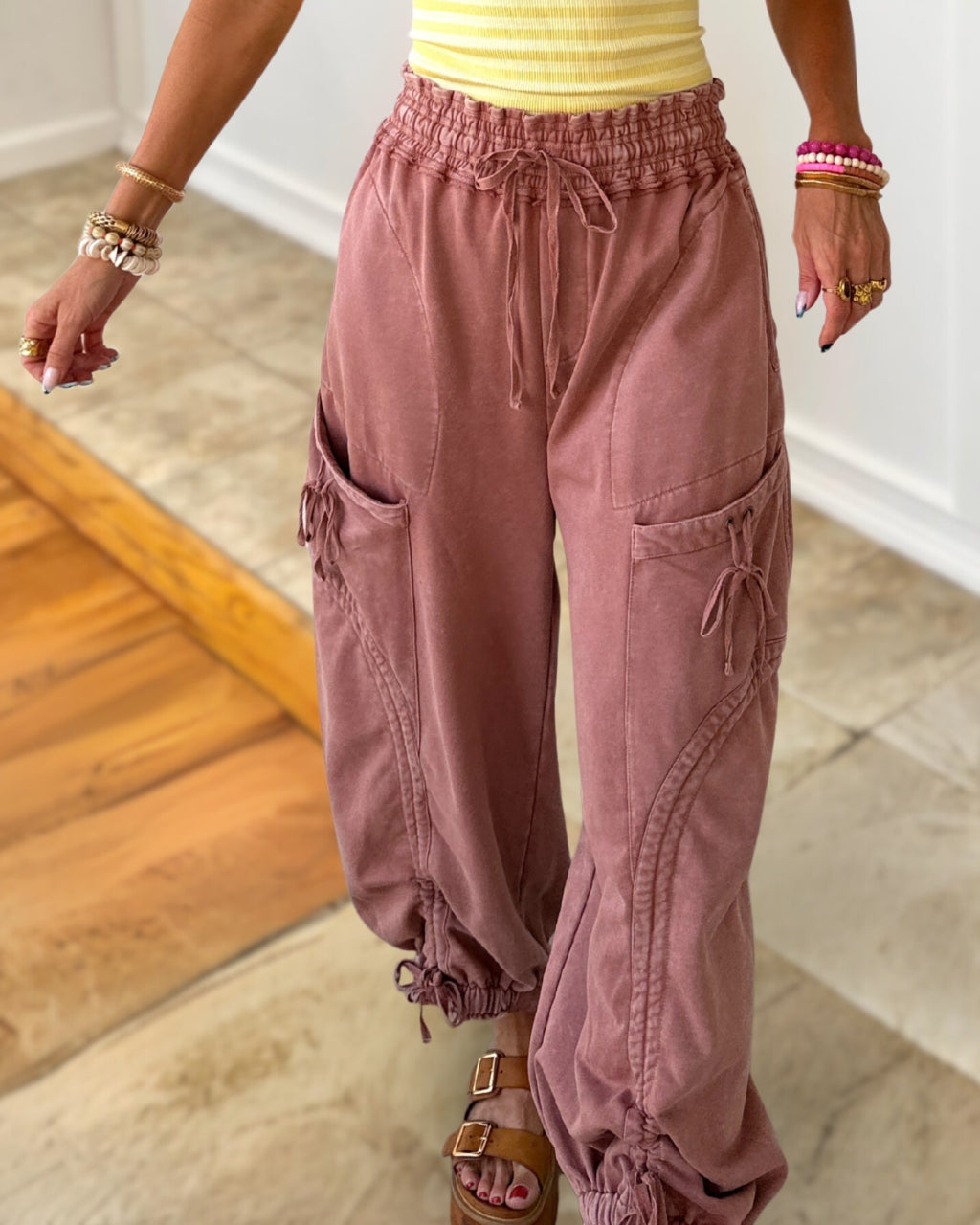 Washed Crinkle Balloon Pants