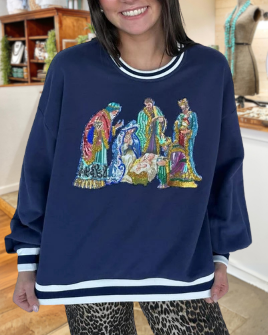 Christmas Jesus Print Pullover