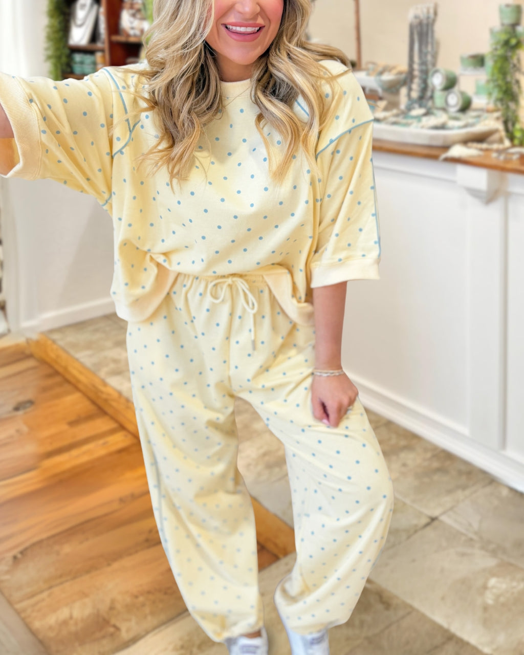 Terry Soft Polka Dot Set