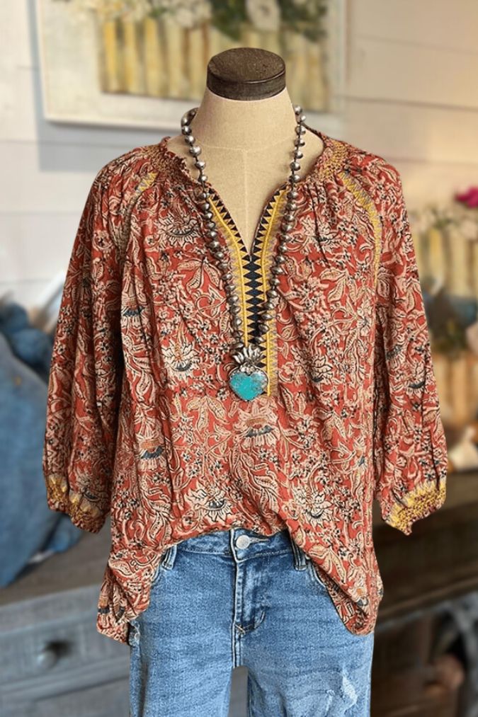 All The Blooms Floral Print Top