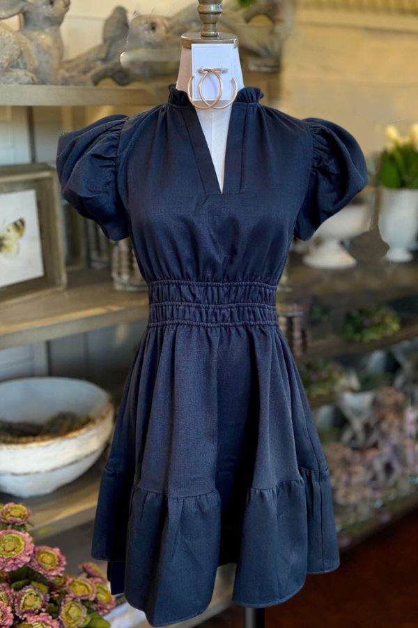 Black Puff Sleeve Dress