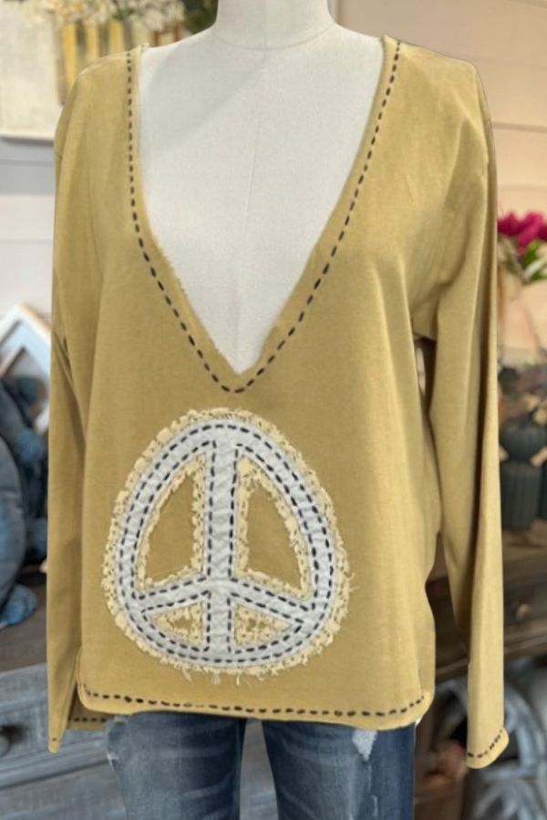 Cotton Peace Sign Top