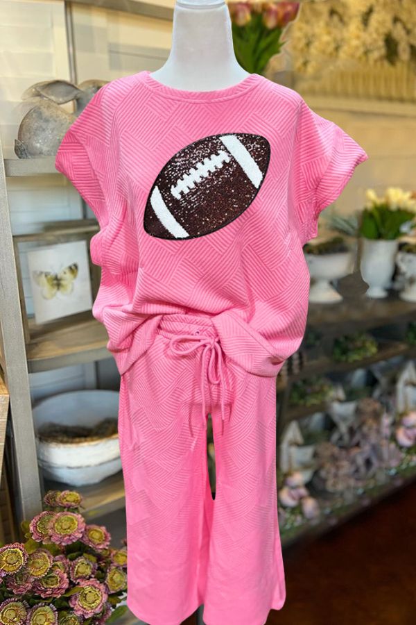 Football Sequin Quilted Set
