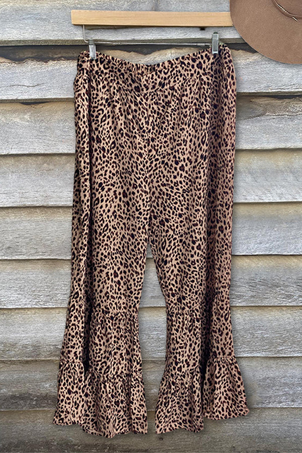 Leopard Print Flared Pant