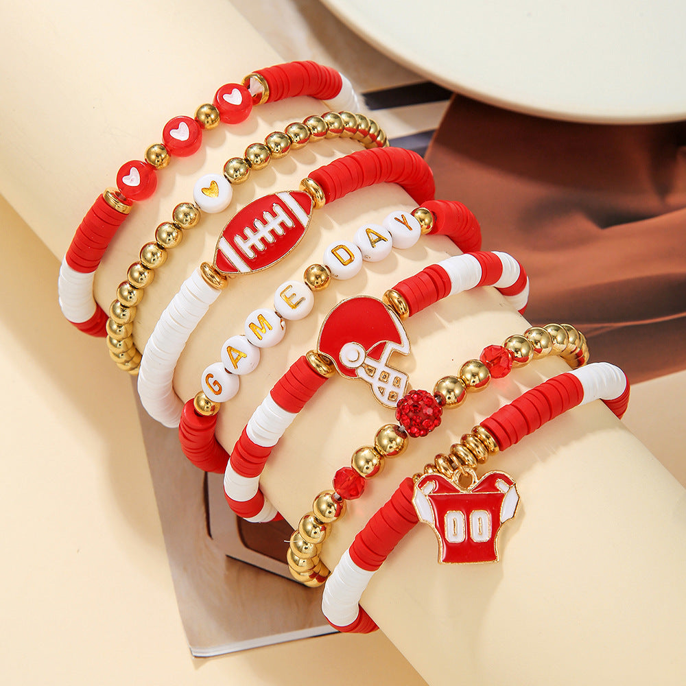 "Game Day" Football-Themed Layered Bracelet