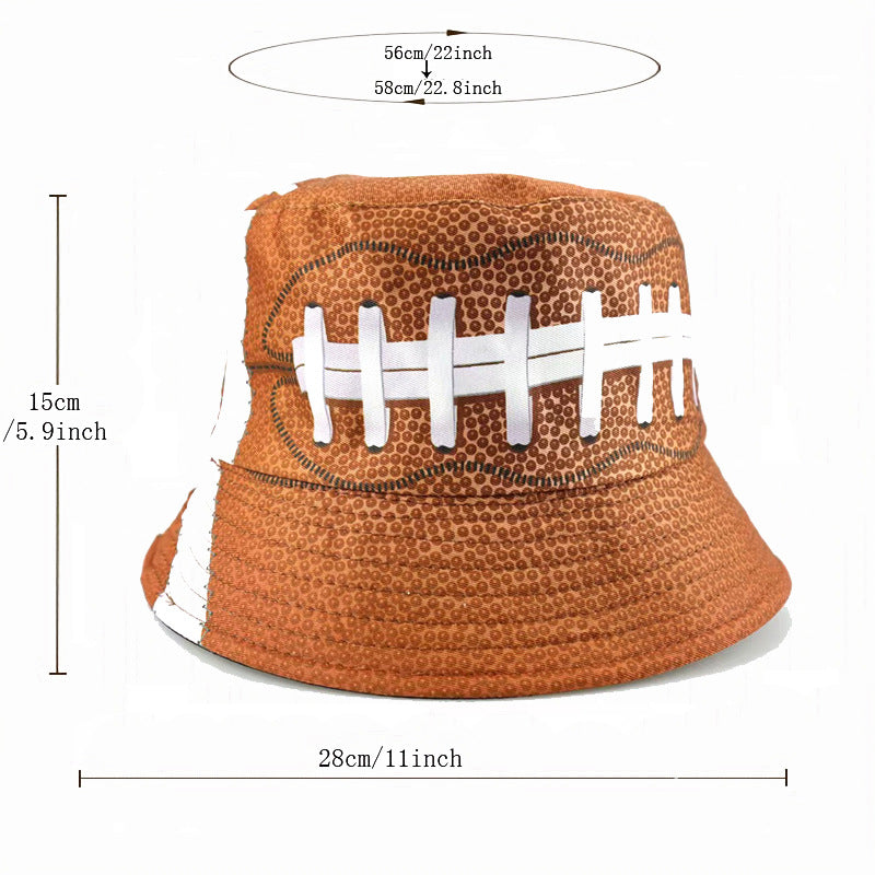 Football-textured Stitched Bucket Hat