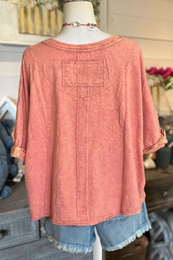 Patched Mixed Quilted Star Cotton T-Shirt