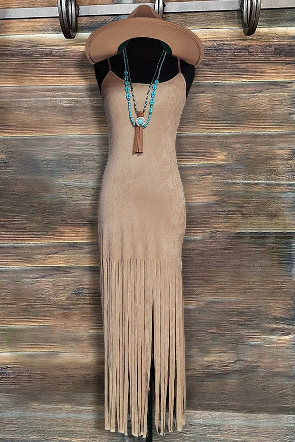 Suede Fringed Dress