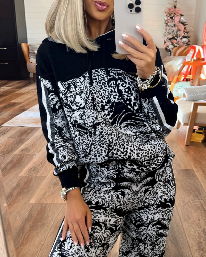Unique Leopard Stripe Hoodie