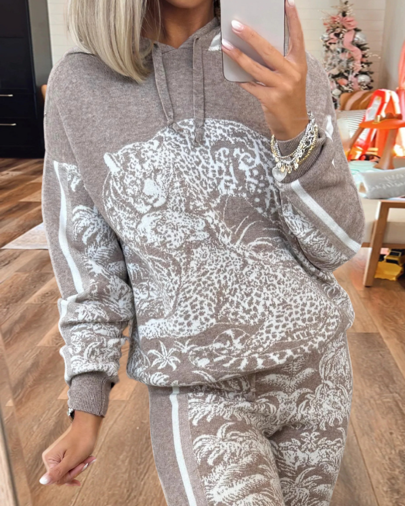 Unique Leopard Stripe Hoodie
