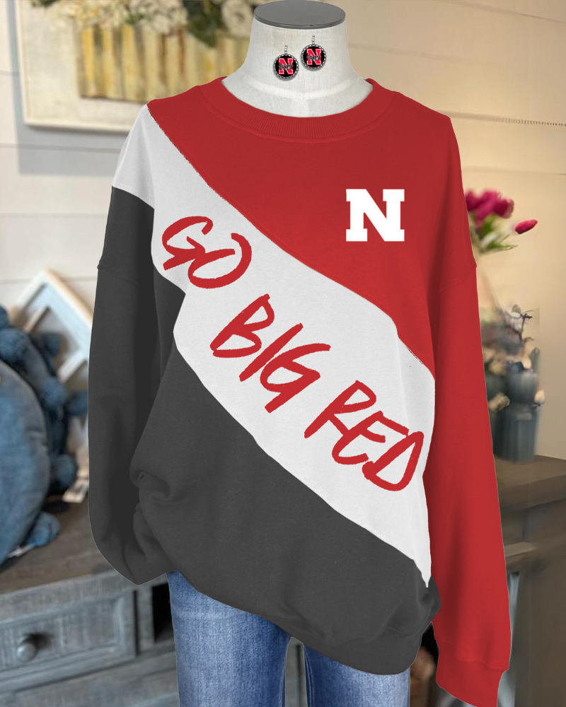 Nebraska Huskers Colorblock Sweatshirt