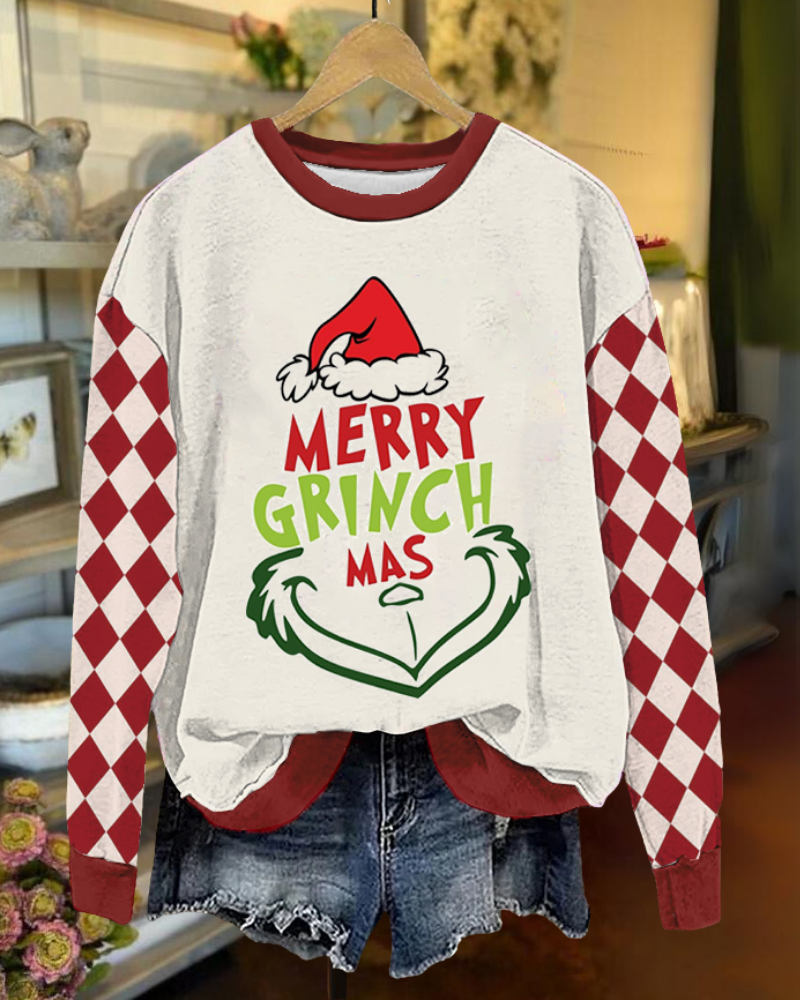 MERRY GRINCH Check Sweatshirt