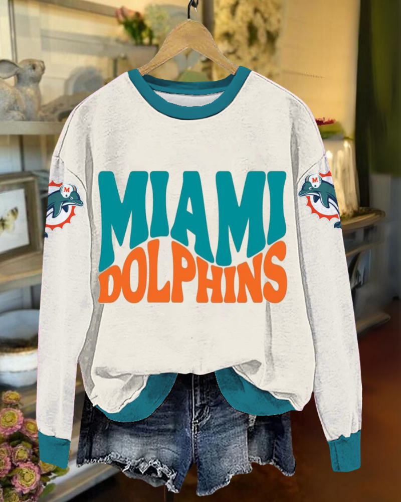 Miami Dolphins Contrast Trim Sweatshirt