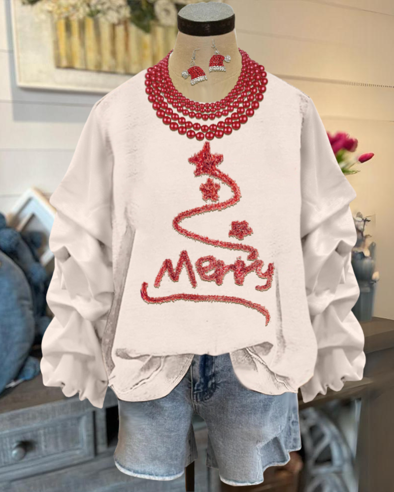 Christmas Tree Embroidered Sweatshirt