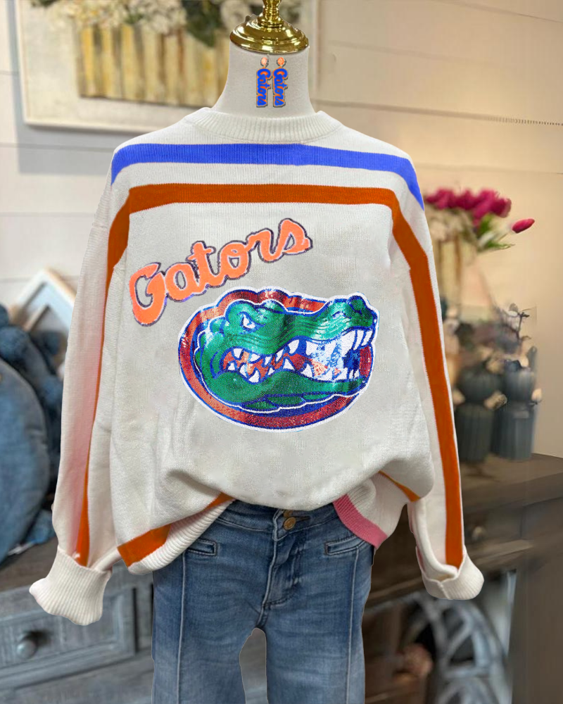 Sparkly Gator Graphic Pullover