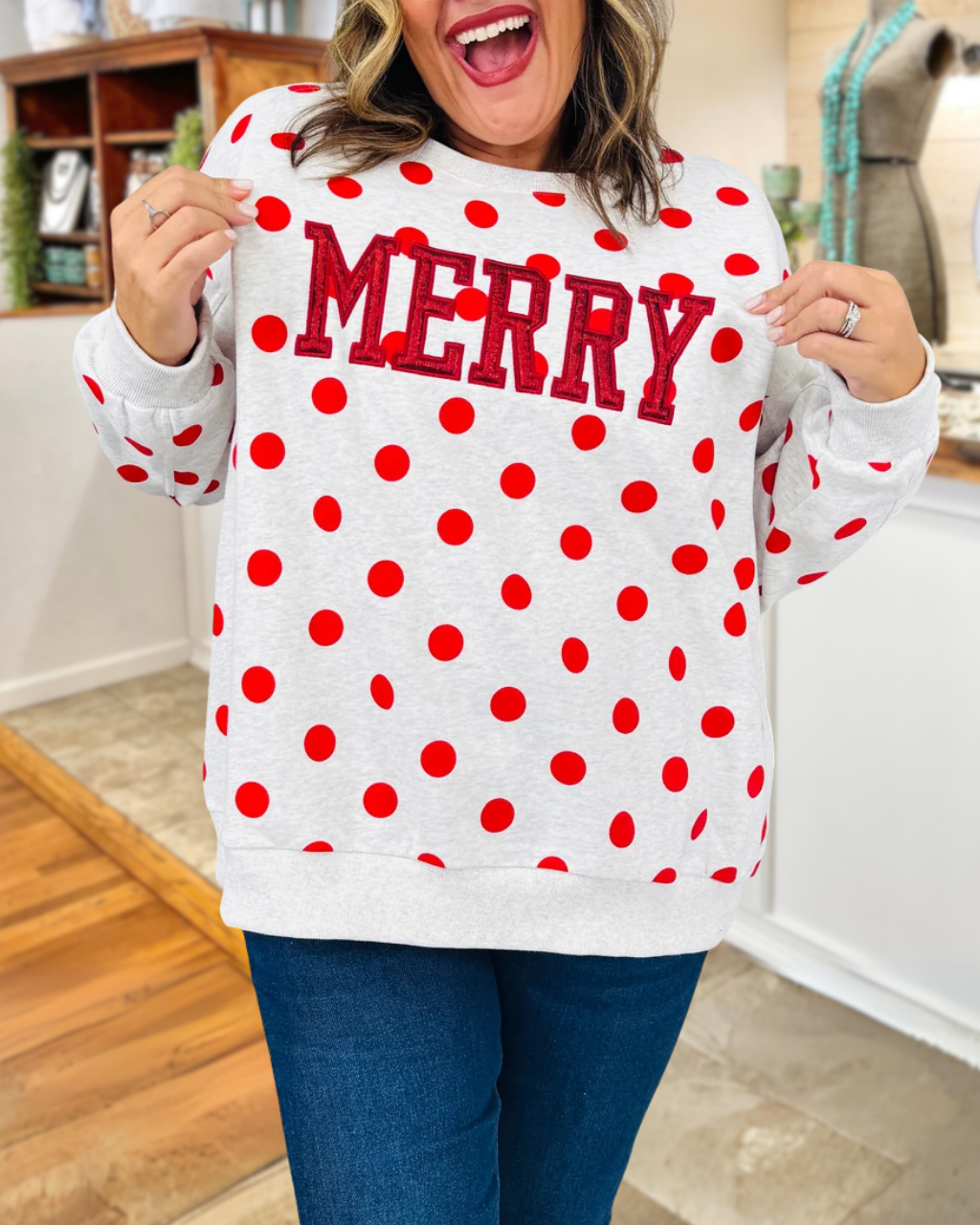 MERRY Cute Polka-Dot Pullover