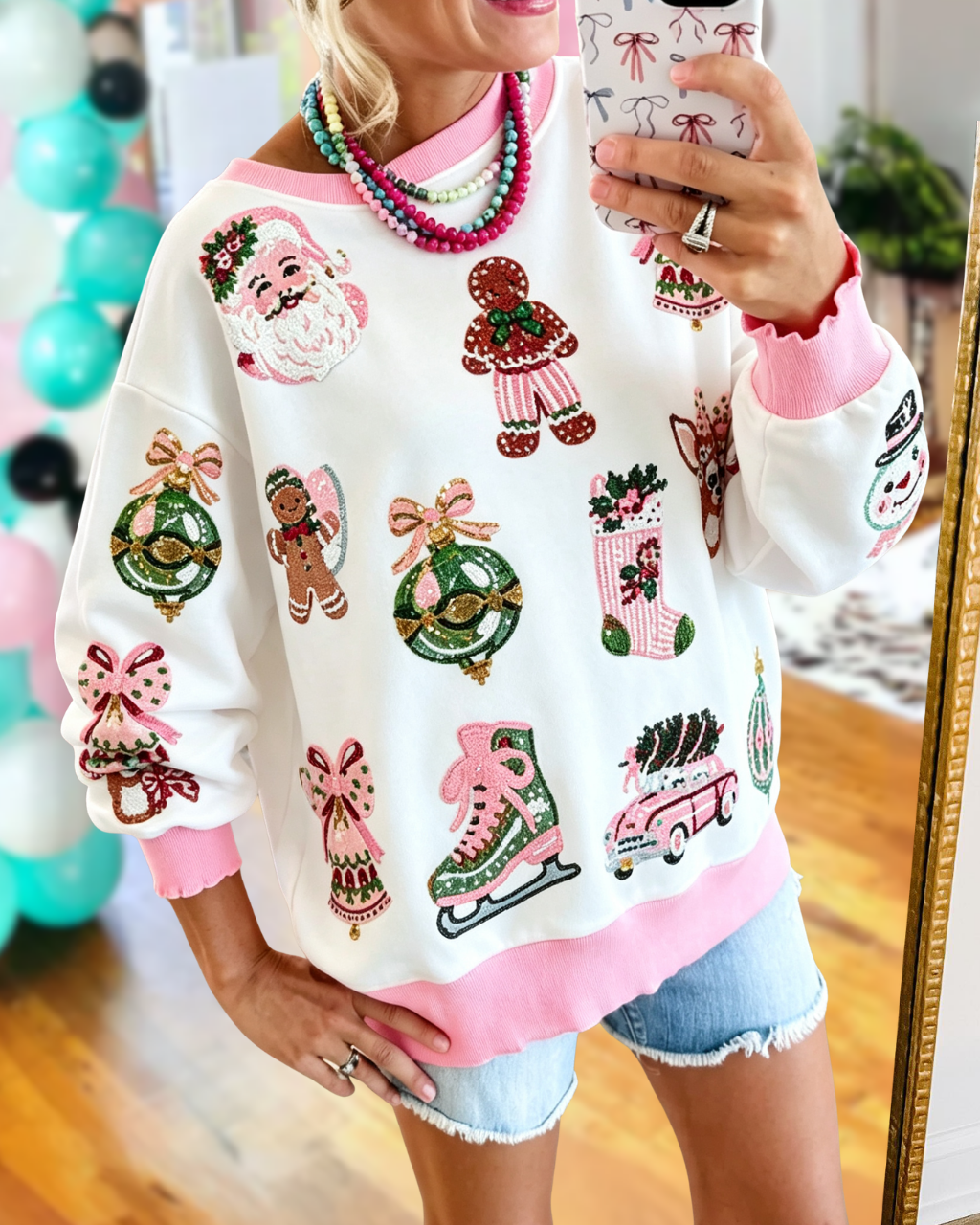 Christmas Sequin Gingerbread Man Pullover
