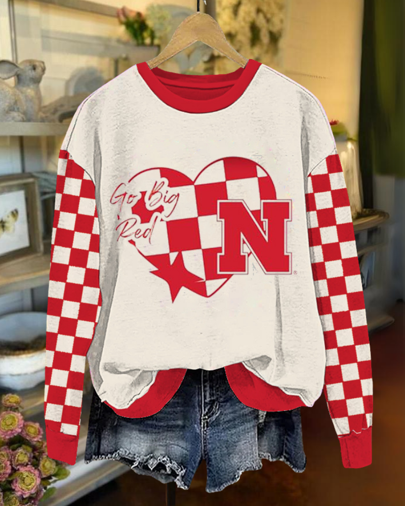 Nebraska Heart Check Sweatshirt